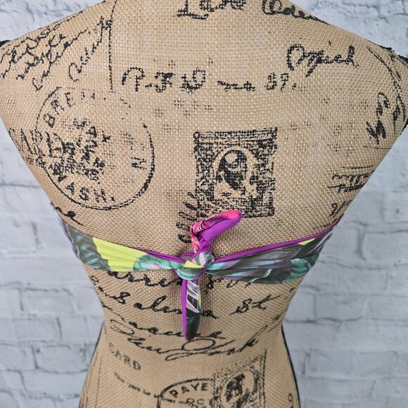 Mara Hoffman bandeau bikini top Sz S tied back swimsuit padded A8C - Picture 4 of 4